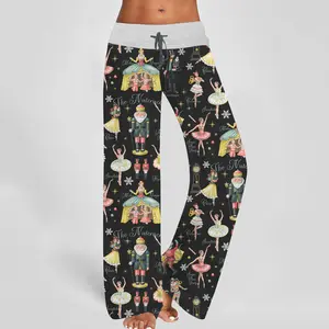 SHESHOW Nutcracker Ballet Christmas Contrast Wide Leg Pants For Women