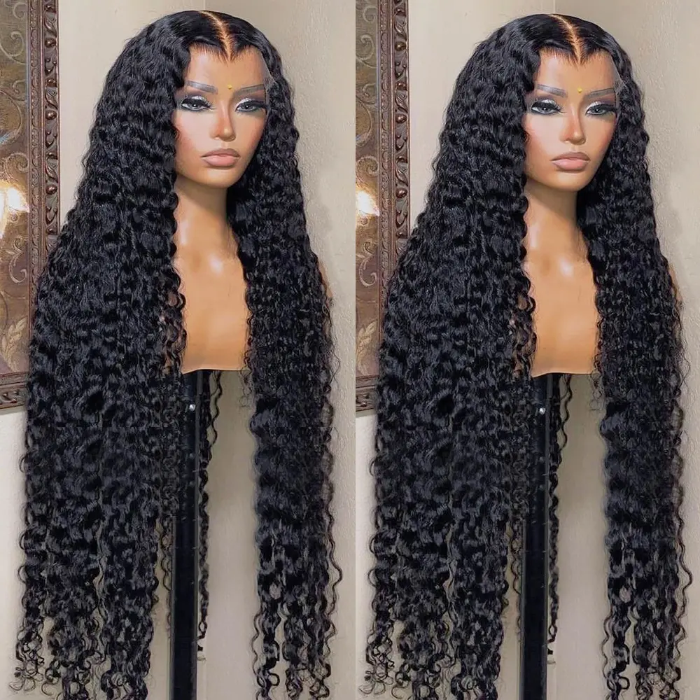 CORIIANA Deep Wave 13x6 HD Lace Front Wig Human Hair Brazilian Curly Glueless Wigs Human Hair For Black Women Pre Plucked Wet An Wavy Human Hair Lace Frontal Wig 200%
