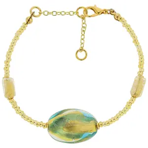 Glass Of Venice Murano Glass Royal Aqua Spiral Bracelet