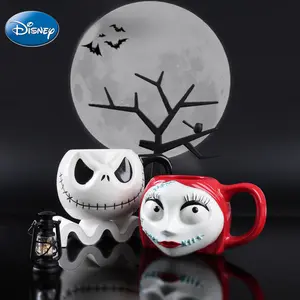 Disney Officially Licensed Nightmare Before Christmas Jack & Sally Figurine Ceramic Mug 19 FL OZ Coffee Cup for Couples Reusable Washable Halloween Home Decor Piggy Bank Collectible Ornaments NBC Christmas Gifts