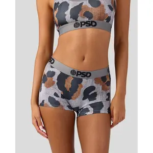 PSD Womens Animal Print Boy Short Underwear 3 Pack Boxed Gift Set - Comfortable, Breathable, Ultra-Light Fabric