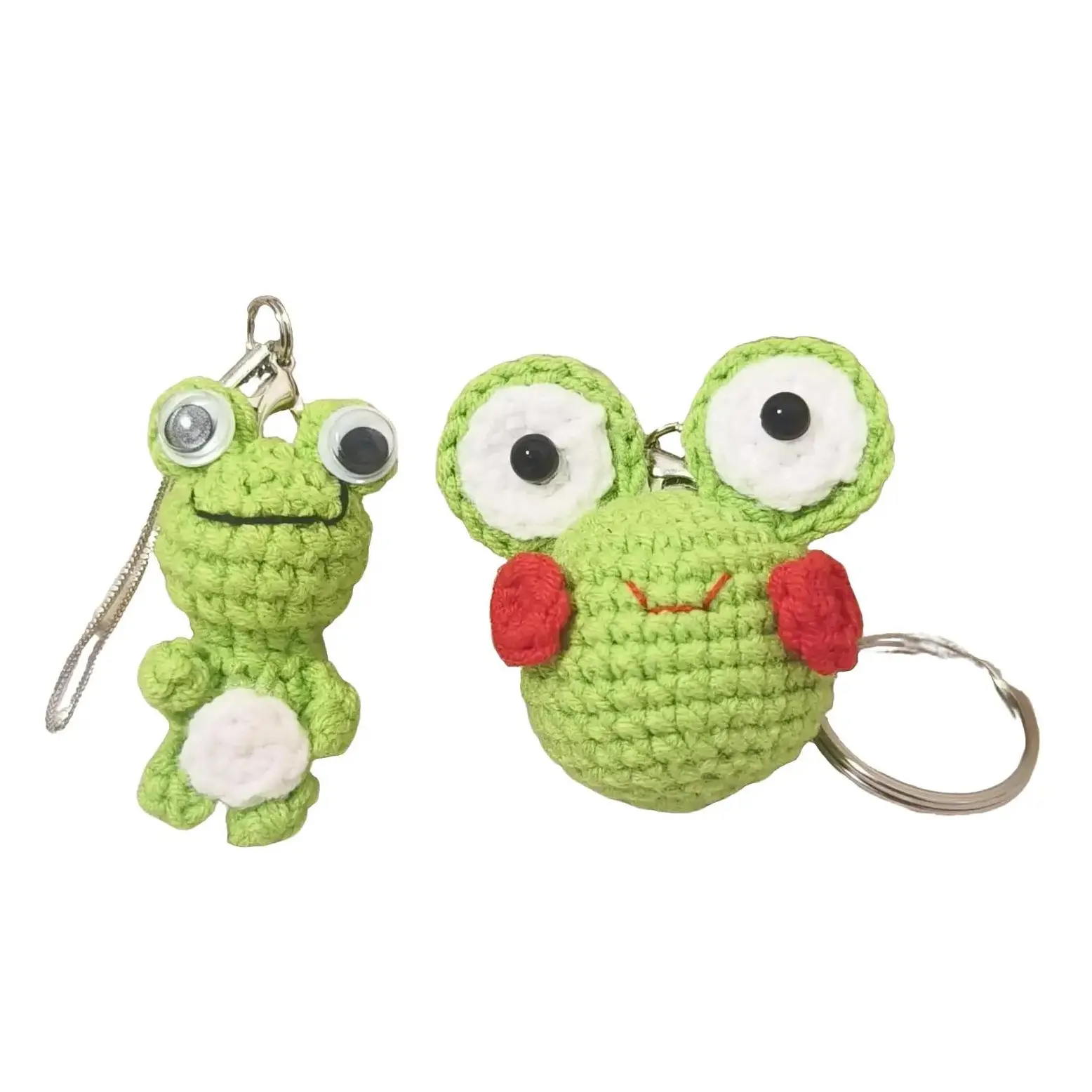 Crochet Frog Keychain, Mini Froggy Bag Charm, Frog Head Bag pendant, Amigurumi Frog, Handmade Lucky Froggie, Cute Gift for Her/Friend