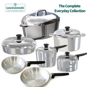 Magnaware 13 piece Cookware Set - Includes: 8QT Oval Dutch Oven, 5QT Round Dutch Oven, 10" Saute Pan, 8" and 10" Chef Skillet, 2QT and 3QT Sauce Pan