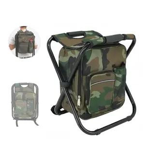 Foldable Camping Chair Backpack, Multifunctional Travel &  Detachable Storage Pockets, Bottle Holder, Lightweight Portable Chair for Men’s Fishing, Camping and Outdoor Events