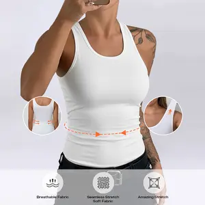 ChicMe Women U-Neck Tummy Control Double Layer Hem Tank Top Seamless Minimalist Fashion Versatile Shapewear