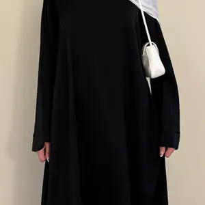 Women's Wide Sleeve Solid Abaya with pockets for Casual Wear - Womenswear