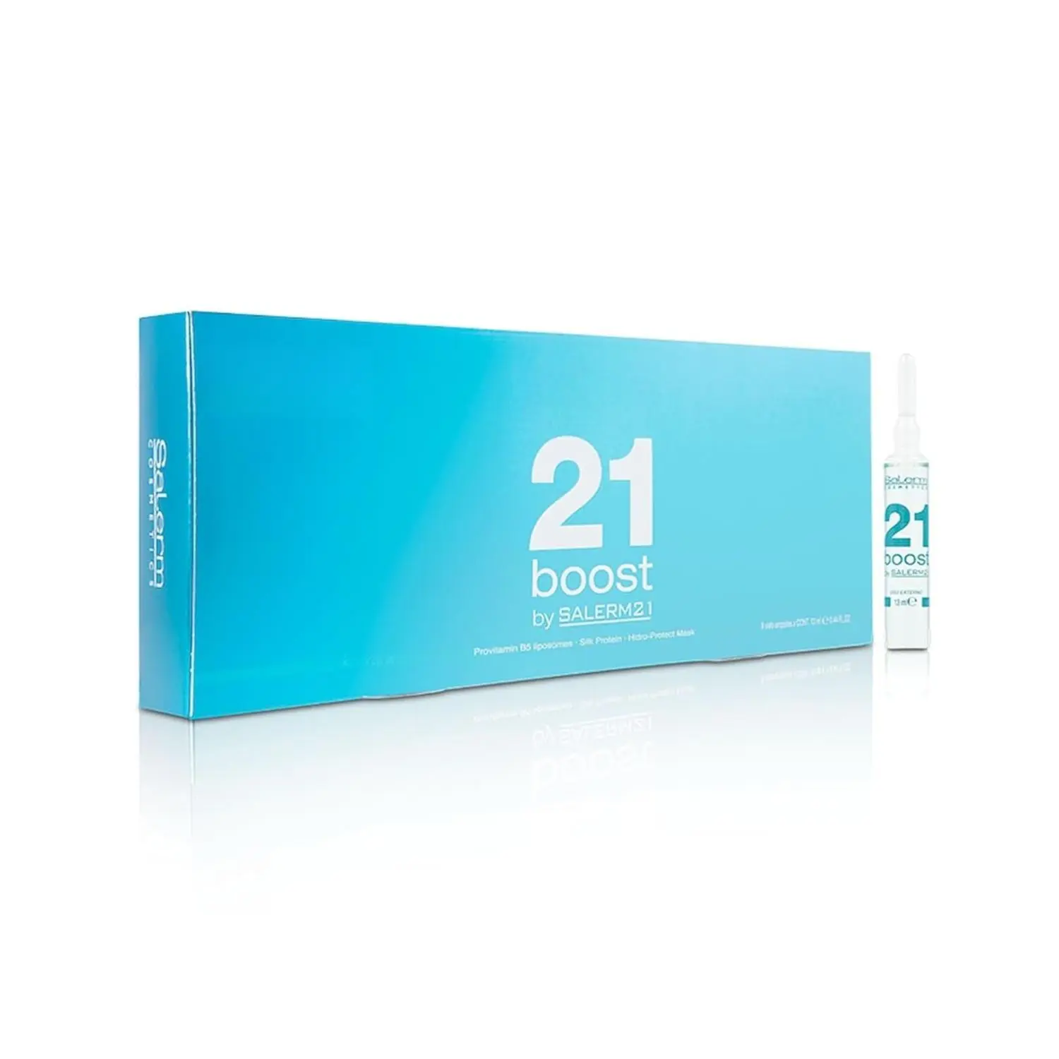 SALERM Concentrated Hair Mask 21 Boost - 8x13ml Haircare Cosmetic Ampoules, Intensive Hydrating Moisturize, Repairs Hair, Heat Protector, Anti-Pollution, Smooth Anti-Frizz Treatment