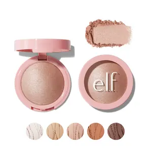 e.l.f. Halo Glow Powder Highlighter - Ultra-Silky Glass Skin Finish, Micro-Shimmer Blends Seamlessly, Crease & Cake Resistant, 5 shades