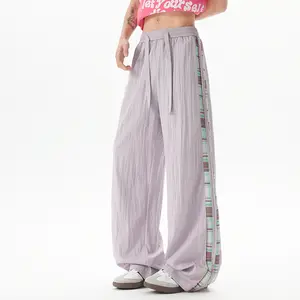 Unisex Casual Pants, Ice Silk Cool Wide Leg Pants, Loose Straight Fit, Summer Style, Plus Size