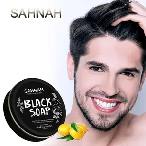 SAHNAH  Black Hair Soap with Butanediol Nourishing Moisturizing Brightening Repair Cleansing Bar Shampoo for Grey Coverage Haircare Comfort Hydrate Moisturize