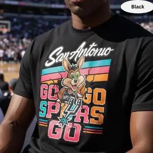 [Sale up to 50%] [Free Ship] Go Spurs Go T-Shirt, San Antonio Mascot Sublimation Shirt, Retro Fiesta Colors Basketball Fan Shirt, Coyote Graphic