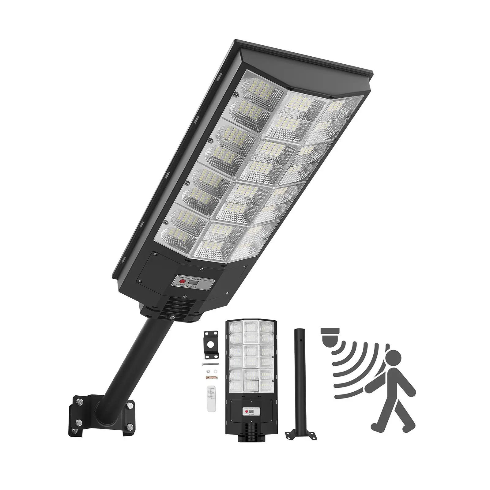 【DealsForYouDays】VEVOR 8000W Solar Street Light Outdoor, 450000LM, Commercial Parking Lot Light Dusk to Dawn, LED Flood Security Lamp with Motion Sensor, IP65 Waterproof Outdoor Lighting, for Driveway Yard, 1 Pack