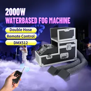 PAIDUN 2000W 2Heads Waterbase Machine Low Lying Fog Ground Smoke Stage Effect Equipment Wedding Show Event Theater