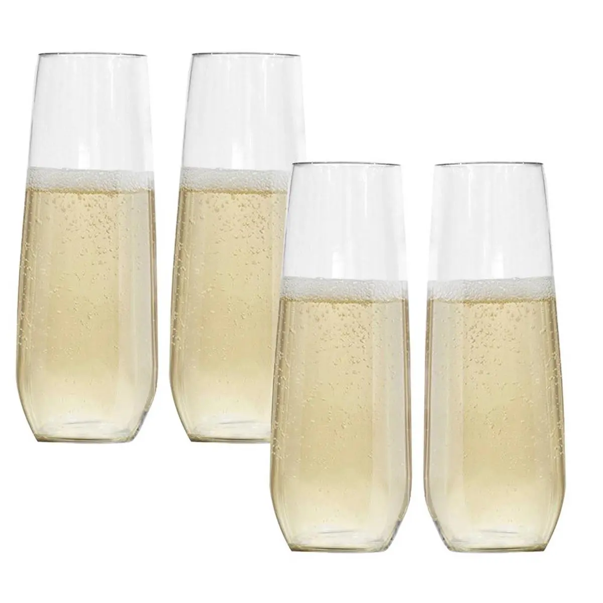LeadingWare Unbreakable Tritan 8 oz Champagne Flute - Stemless - Set of 4