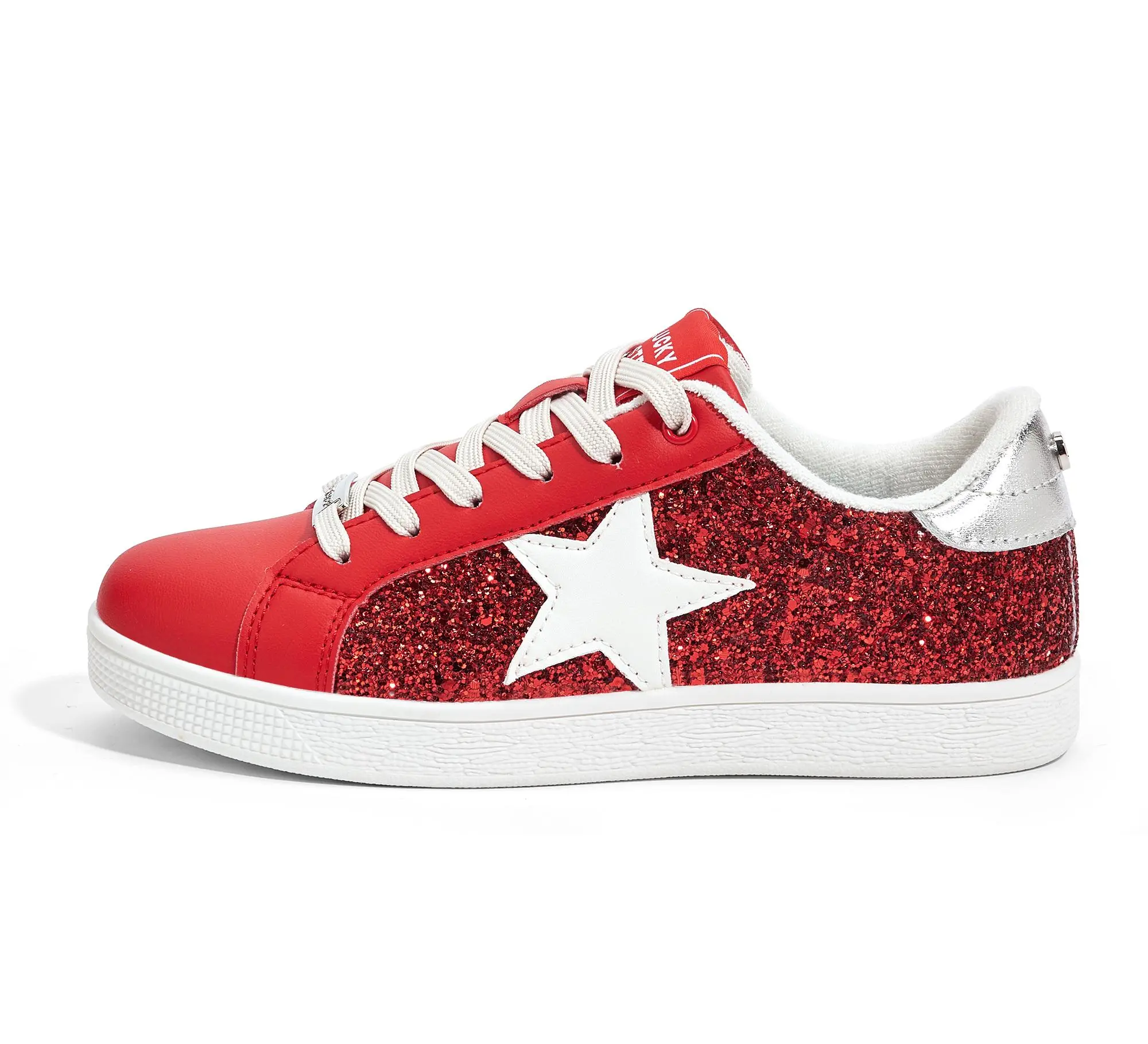 LUCKY STEP Women's Closed Casual Athletic Trainers - Sneakers for Women, Round Toe Flats, Lace-Fastener Low-Top Fashion Shoes, Comfortable Cushioned Walking Shoes, Glitter Stars, Non-Slip TPR Outsole,summerwins, Shoes For Women, Women's Shoes tiktokshopba