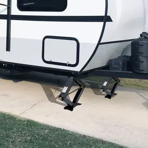 2 Pack, Adjustable 4"-24" Height,  RV Scissor Stabilizer Jacks Easy Crank for Camper, Trailer, Motorhome Leveling, , Heavy-Duty 5000lb Capacity No-Wobble Support –