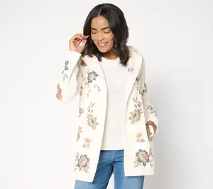 Driftwood Jeans Corded Shelly Kimono with Embroidery - Vintage Floral