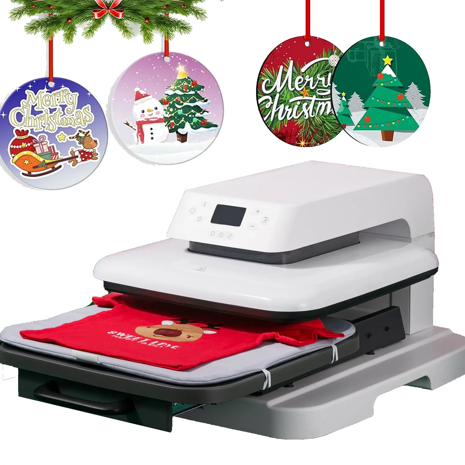 HTVRONT automatic Heat Press Machine for T Shirts - Heat Press 15x15 - Heats Up Fast & Distribute Heat Evenly, Intelligent Heat Press Machines for HTV, Sublimation, Heat Transfer Projects - for Christmas gift, DIY projects, home decoration