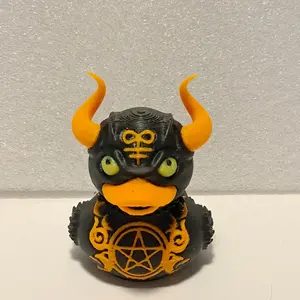 3D Printed Plastic Devil Duck Collectible Figurine - Durable Modern Home Decor Statue, High-Quality Printing Technology, Versatile Decorative Accessory