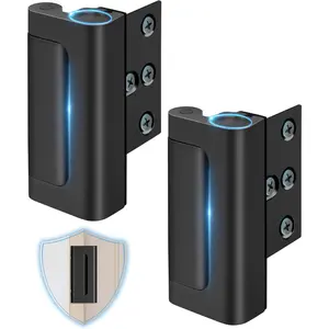Door Reinforcement Lock for Front Inward Swinging Doors, Child Proof Top Door Safety Latch Extra Flip Lock Withstand 800 Lbs High Home Security Kids Safety Stop Unauthorized Entry