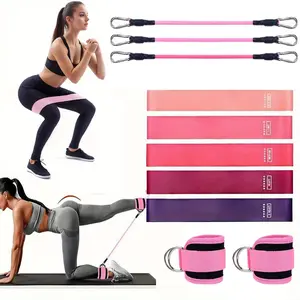 Yoga Resistance Bands Set for Leg & Butt Workout - Hip Fitness Training Equipment with Ankle Bands & Stretch Bands, Essential for Pilates & Yoga, Home Workout Equipment, Workout Accessories