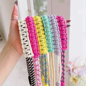 Ls Korean mobile phone lanyard diagonal span chain hanging neck strap men's and women's mountaineering tourism bold chain shell cover anti-loss Adjustable Phone Lanyard