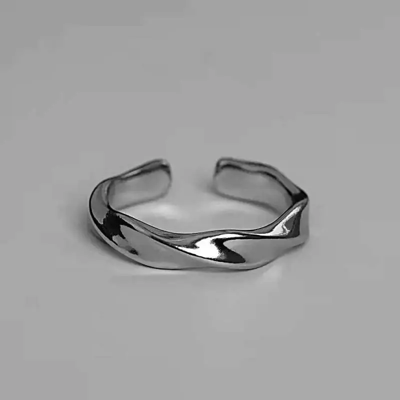 Silver Mobius ring men's ring open adjustable ring men's daily wear gift