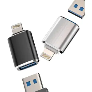 OTG Adapter(2Pack)USB Female to Lightning Male Dongle for 14 13 11 12 Pro Max Xr X Xs 8 7 Se Plus Camera Card Reader USB Flash Drive  Keyboard Hub MIDI Piano Converter U Disk  iPadAir