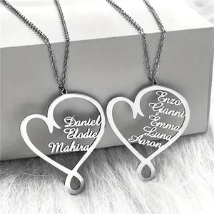 Personalized Heart Family Name Necklace Personalized Heart Family Name Necklace