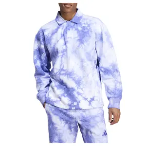 adidas Mens All Season Tie-Dye Long Sleeve Shirt Training Casual Casual - Blue