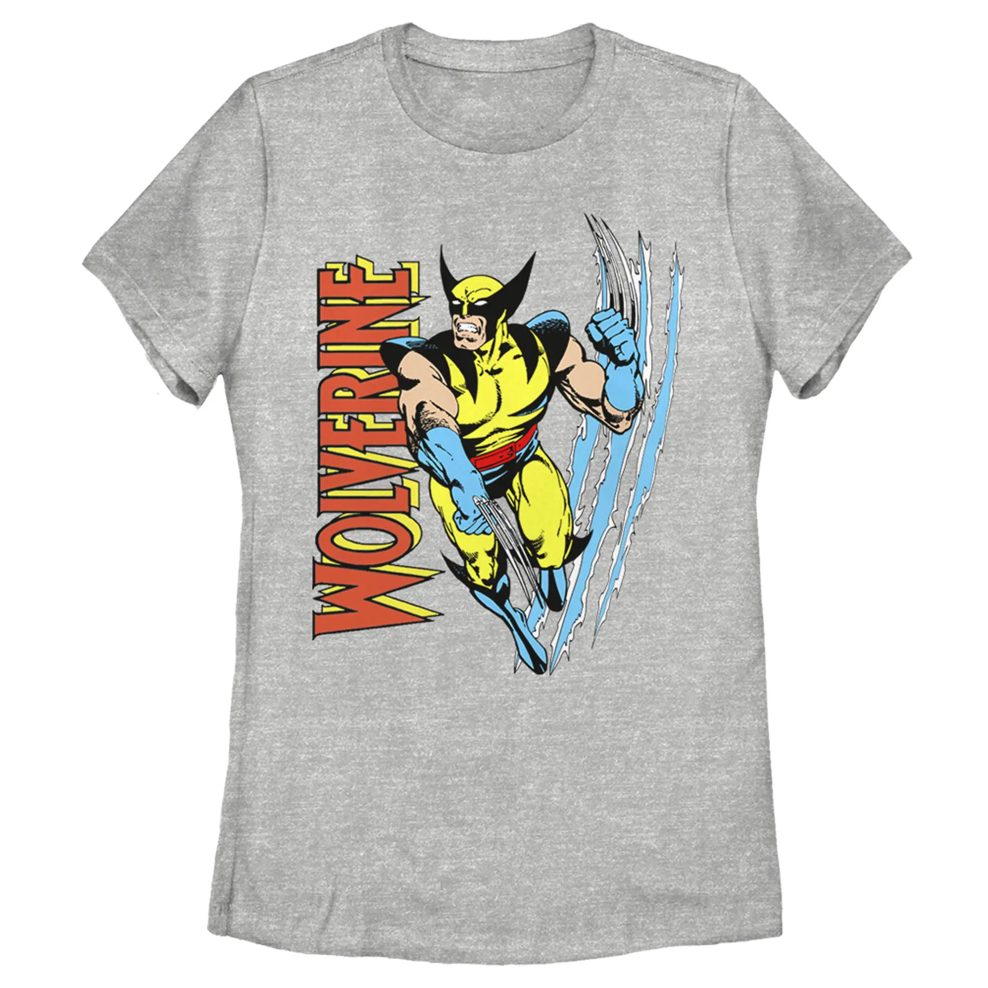 Women's Marvel X-Men Wolverine Comic Short-Sleeve Casual Fashion Fit Slash T-Shirt