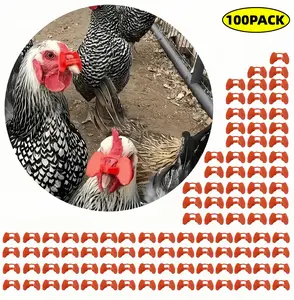 100Pcs Pinless Chicken Peepers – Reusable Anti-Pecking Eye Glasses for Poultry, Safe & Pain-Free Pecking Prevention