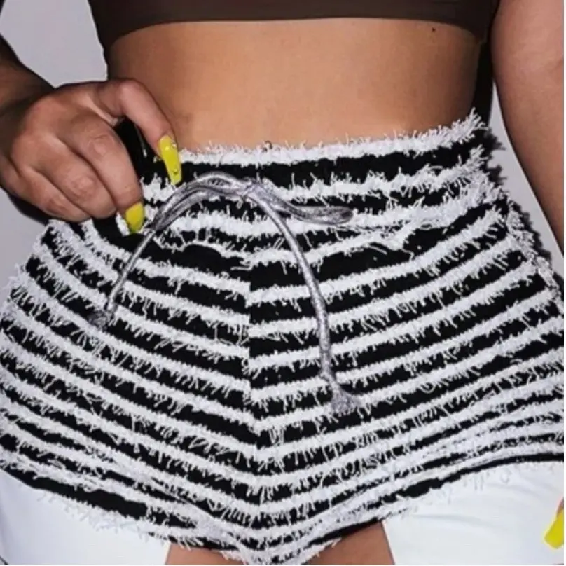 Women's Fuzzy Shorts without Pockets - Perfect for a Cozy Winter with thigh high boots