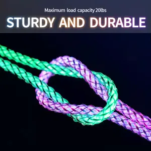 Mokongfu 120W 4-in-1 Braided LED Charging Cable | USB A/Type-C Ports | Fast Charging for iPhone/Samsung | 4ft & 6.6ft Lengths Cellphone Electronic