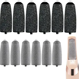 [New deal]-12 Pack Replacement Roller for Flawless Pedi, Replacement Head Refills Compatible with Finish Touch Flawless Pedi Electronic Tool File,6 Extra Coarse & 6 Regular Coarse