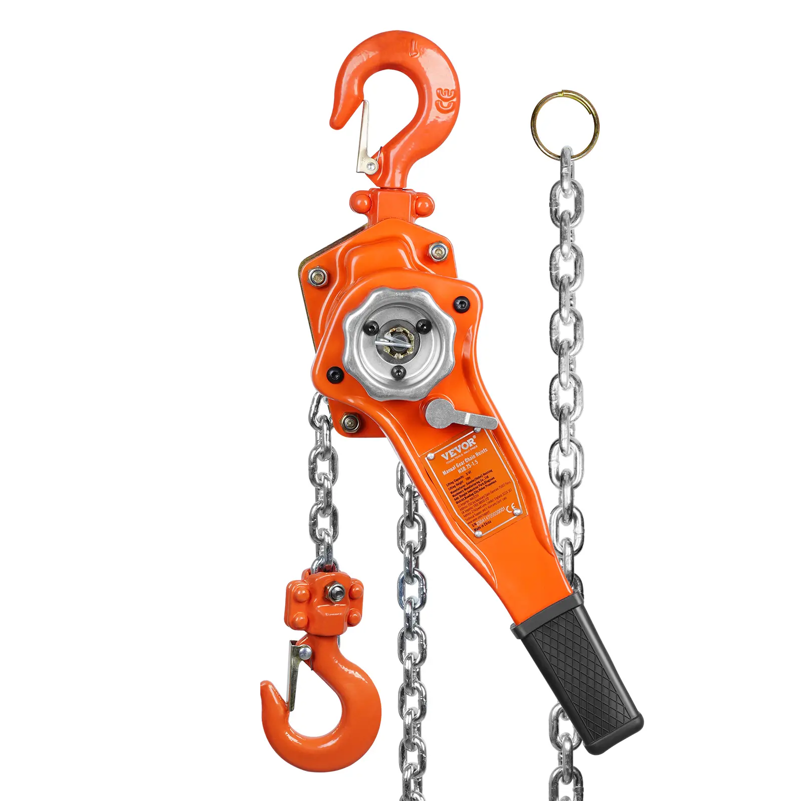 Spring new arrivals Manual Lever Chain Hoist, 3/4 Ton 1650 lbs Capacity 10 FT Come Along, G80 Galvanized Carbon Steel with Weston Double-Pawl Brake, Auto Chain Leading & 360 °   Rotation Hook, for Garage Factory Dock