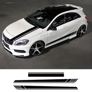Car Vinyl Sticker Set, Engine Hood Decoration, 3-Piece Vinyl Strip Door Trim Accessories, Fashion Car Stickers and Graphics, Decal For Cars