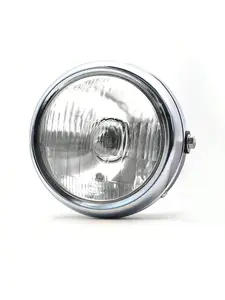 1Pc 5.75 Inch Round Motorcycle Headlight Retro Style, Super Bright LED Motorcycle Driving Light Round Front Headlamp 35W Motorbike Fog Light Universal 5.75 Inch Round Motorcycle Headlight - Super Bright LED Driving Light For