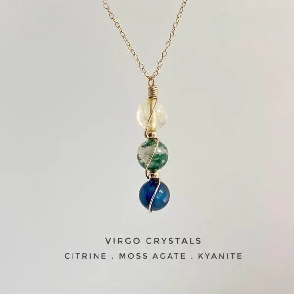 Handmade Zodiac Crystal gemstone necklace Unique Birthstone Healing Reiki Crystal perfect gifts for women
