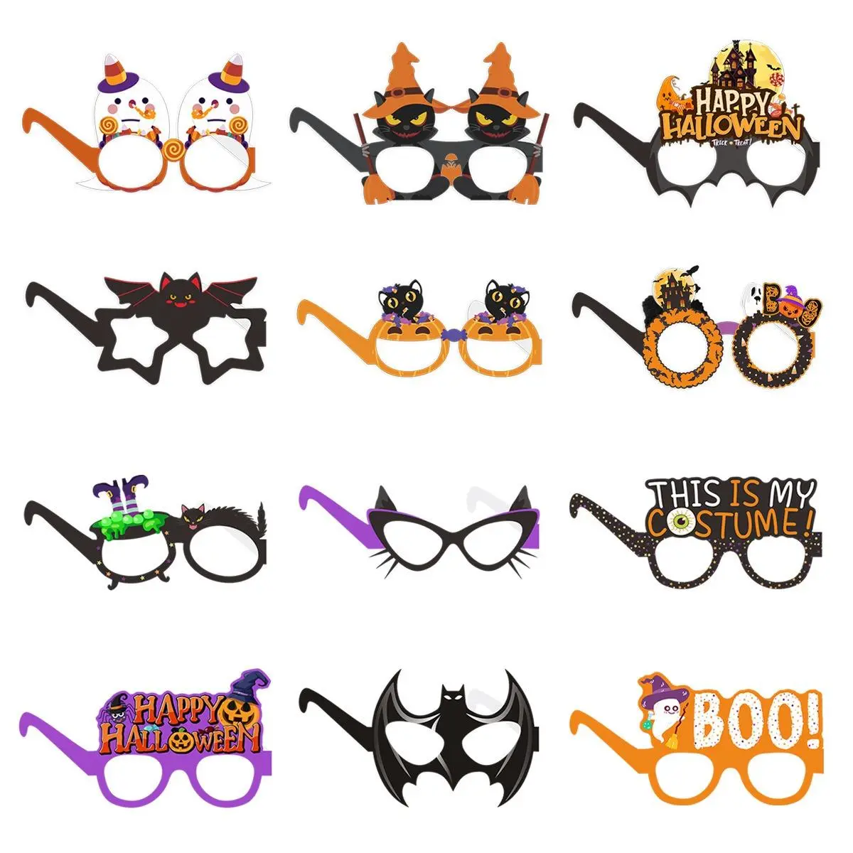 Halloween Paper Glasses, 6 Counts/set Ghost Festival Prom Party 3D Glasses, Party Eyewear, Party Accessories, Photo Props, Party Supplies