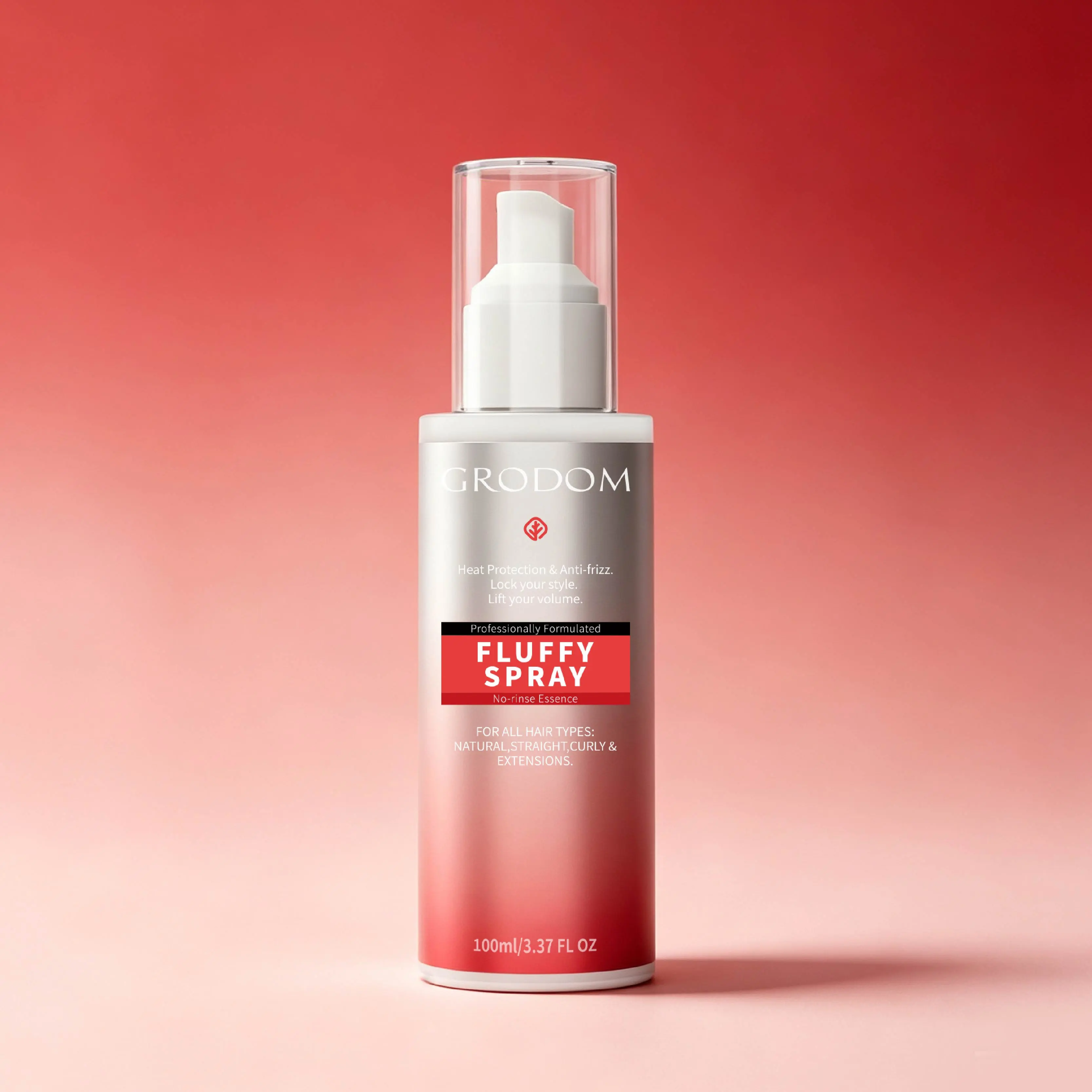 GRODOM 100ml No-Wash Day Fluffy Spray - Coconut Oil Infused Curly Haircare Product, 230°C Heat Protection, Clump-Proof Blowout, Volumizing, Lengthening, Perfect Curls & Wavy Curly Define