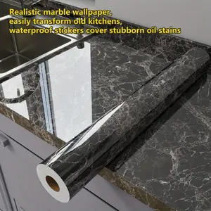 Marbled Paper - Waterproof Marble Wallpaper for Countertops - Self-Adhesive Countertop Marble Wallpaper - Suitable for Covering Bathrooms, Kitchens, Desks and Cabinets