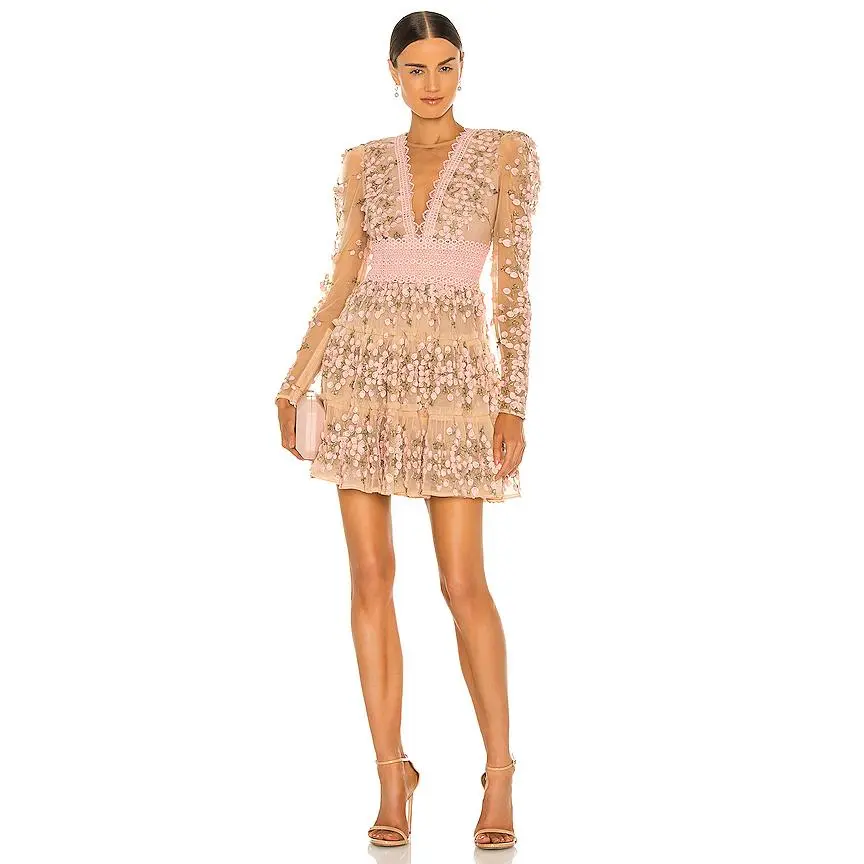 Bronx and Banco Megan Mini Dress in Rose