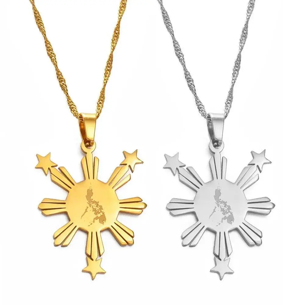 GGIRL Philippines Map Flag Pendant & Necklaces for Men & Women Filipino Souvenirs Jewelry