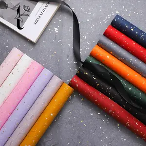 5-Pack Thick Opaque Gift Wrapping Paper with Gold Glitter & Floral Print, Waterproof & Sparkle Design for Birthday, Valentine's Day, Christmas, Party Decor, and Bouquet Wrapping Gift Wrapping Supplies