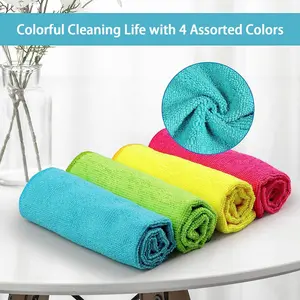 Galaxy Microfiber Cleaning Cloth, 12 Pack Cleaning Rag,Cleaning Towels with 4 Color