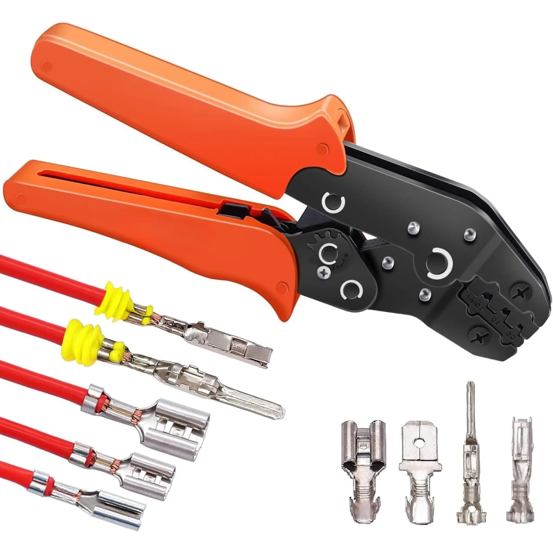 Ratchet Wire Crimping Tool SN-48B, 26-16 AWG Electrical Crimping Pliers for Open Barrel Terminal Connectors