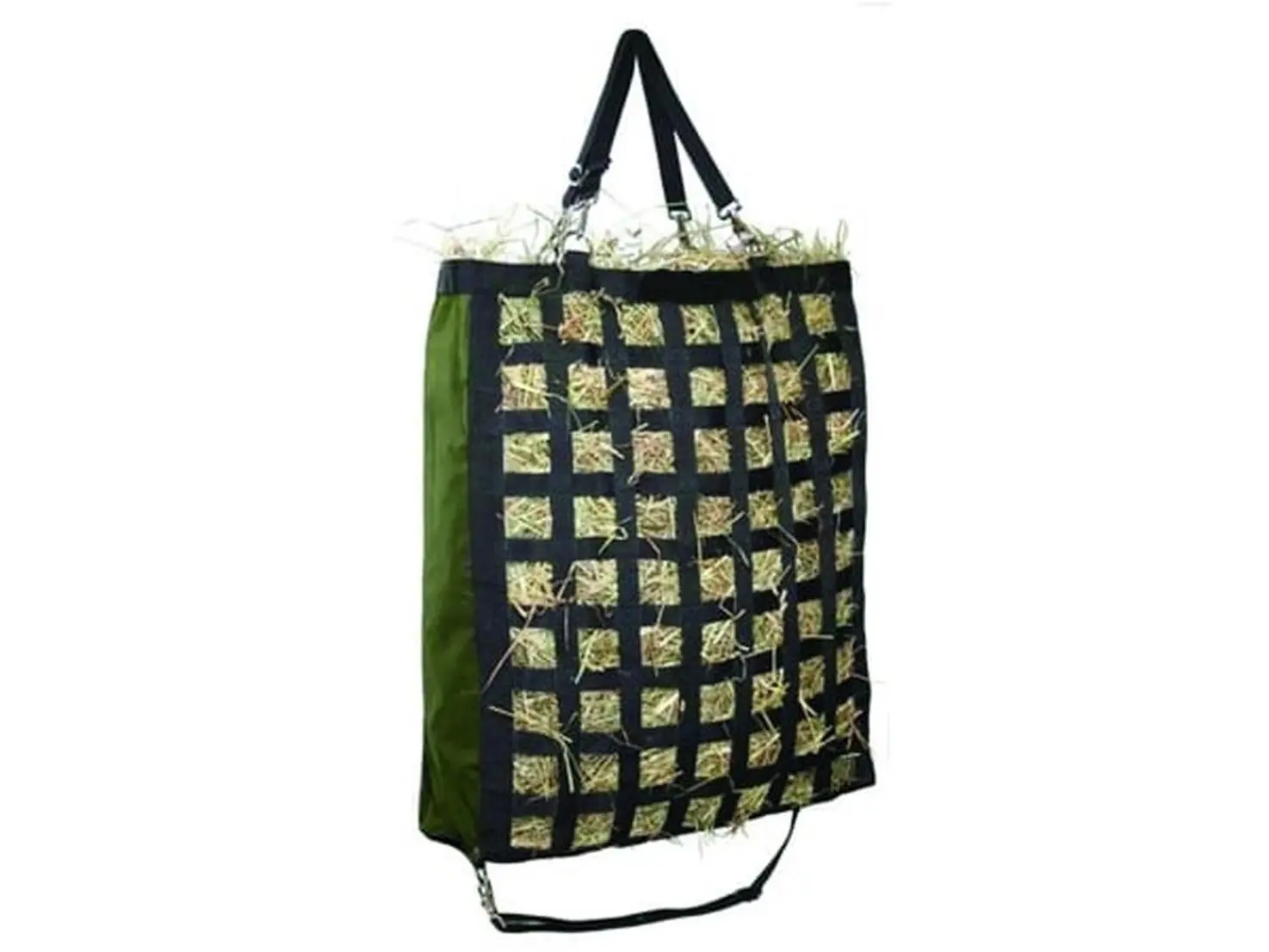 Gatsby Leather Slow Feed Hay Feeder Bag for Farm Animals - 16x5x27in Hunter Green, Waste Control, Model 5-604243, Ideal for Trailering