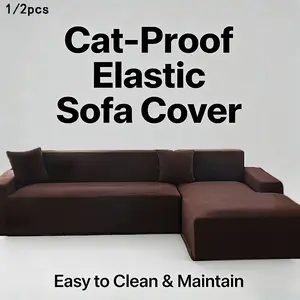 Velvet Super Soft Elastic Sofa Cover, Durable Waterproof Stretchy Couch Protector, Fits Single/dual/triple/four-Seat Sofas, Home Office Furniture Guard