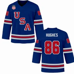 [HOT JERSEY] USA Olympic Gold Medal Prints Hockey Jersey- Jack Hughes Hockey Jersey, Football Jersey, Unisex Jerey
